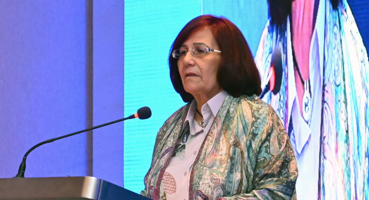 لدى مشاركتها في مؤتمر 